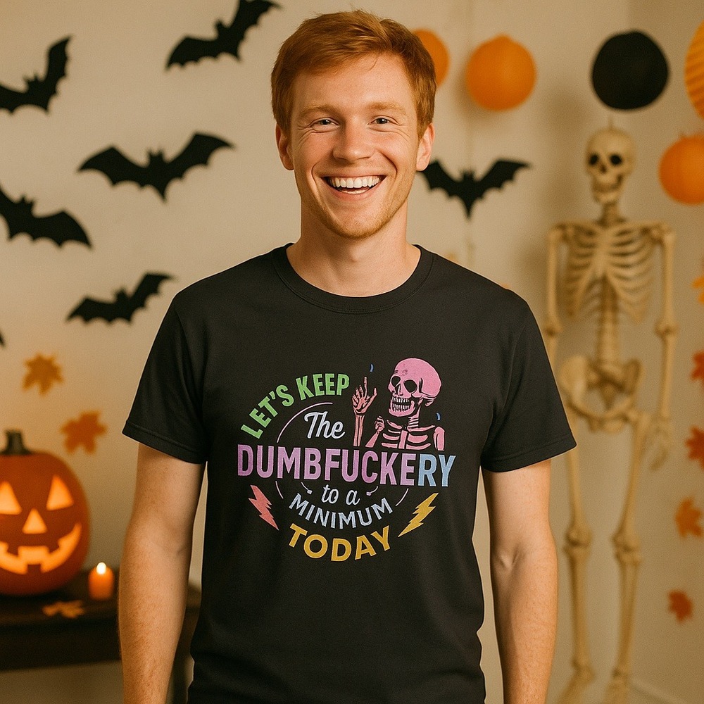 Humorous Skeleton Graphic‎ T-Shirt XL Funny Sarcastic Tee Rainbow Humor